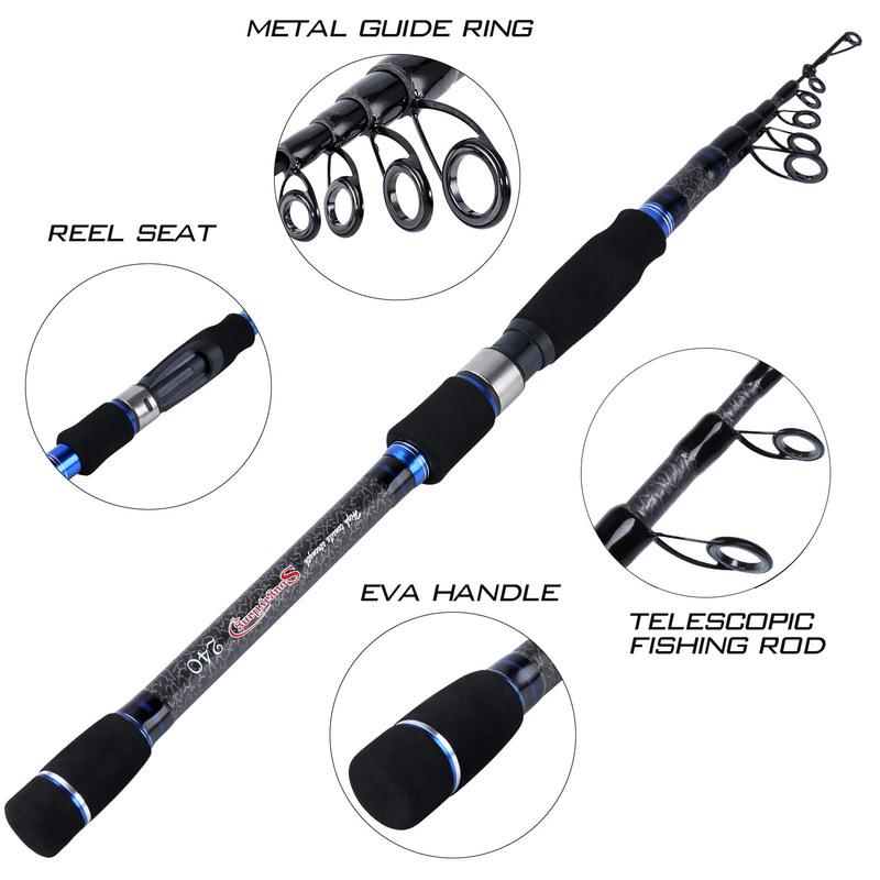 Комбинированная рыболовная катушка и удочка Портативная телескопическая удочка 1,8 м и гладкая спиннинговая катушка