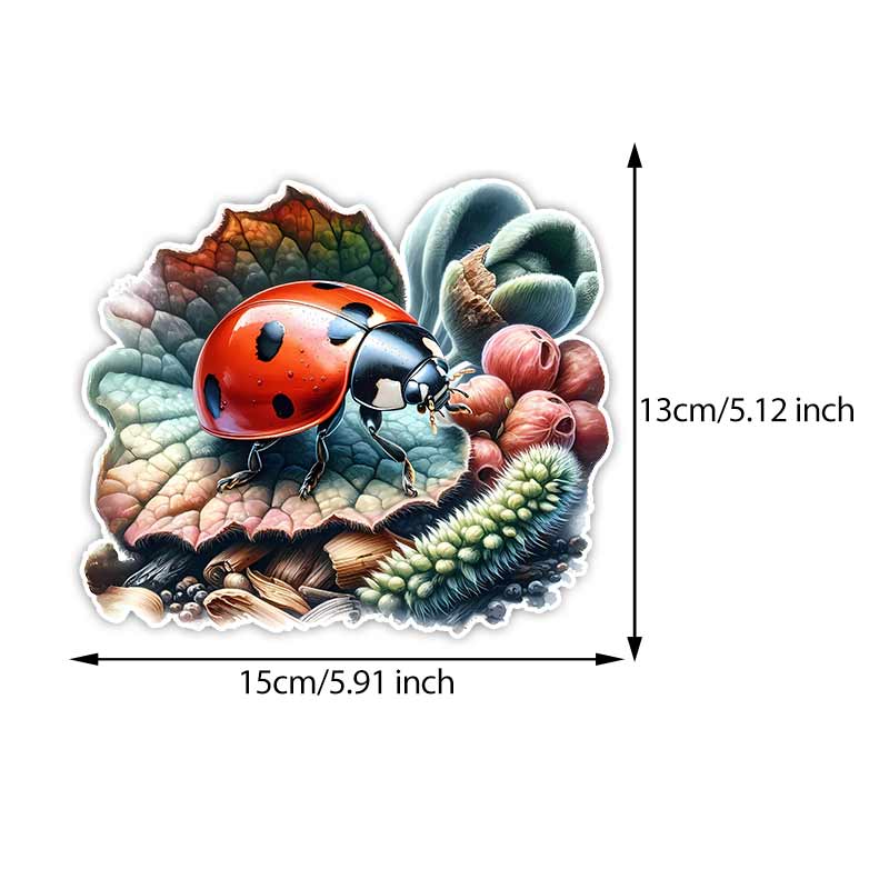 Red Beetle Ladybug Car Sticker Vinyl Decal Waterproof Rear Window Motorcycle Camper Bumper Truck Laptop Decoration TM391