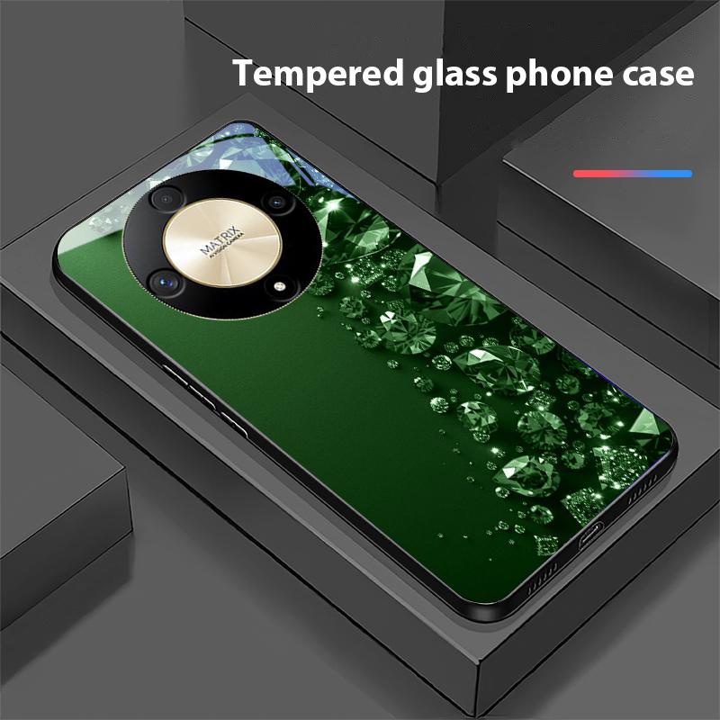 Полностью бриллиантовый чехол для телефона из закаленного стекла для Honor Magic 6 50 70 90 Lite X7b 200 Pro Nova 10 Nova 5T X6 P30 Pura 70 Ultra
