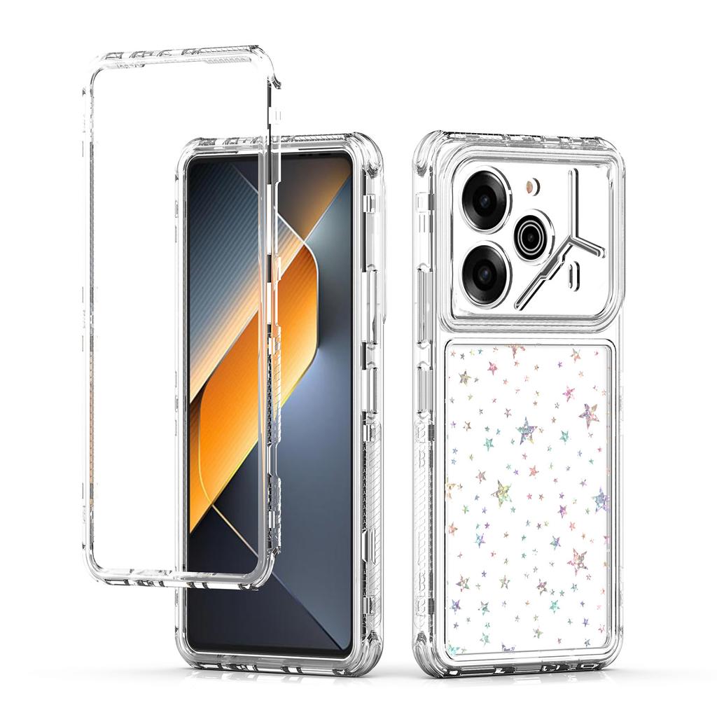 For TECNO Pova 6 Pro 5G LI9/Pova 6 5G Case Precise Cutouts Acrylic TPU Clear Phone Cover with Laser-printed Film