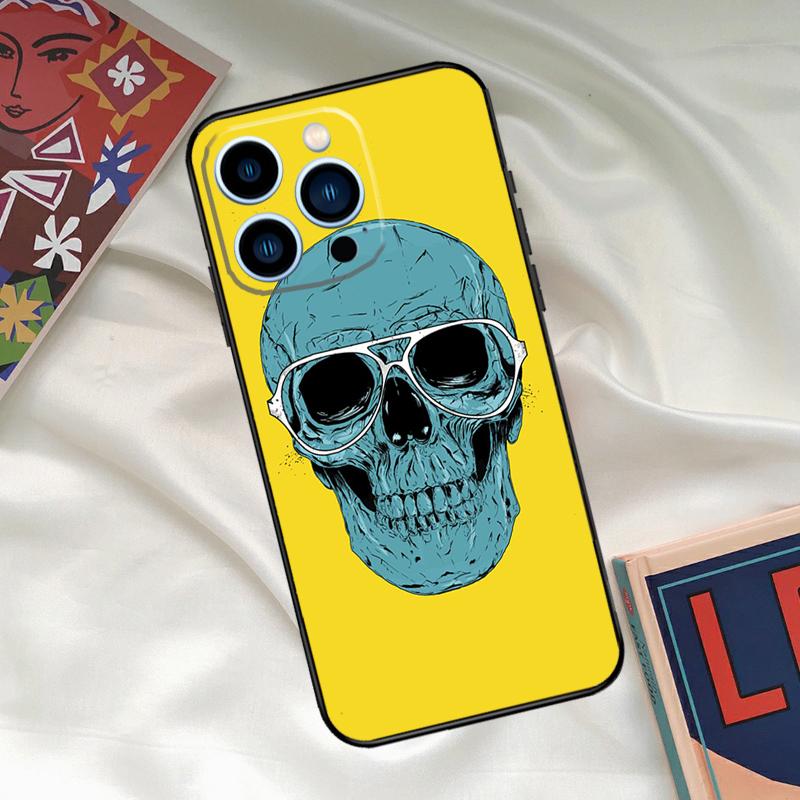 Готический чехол-череп для iPhone 16 14 13 12 11 15 17 Pro Max 15 16 Plus 13 Mini 16e 17 Air Funda Cover
