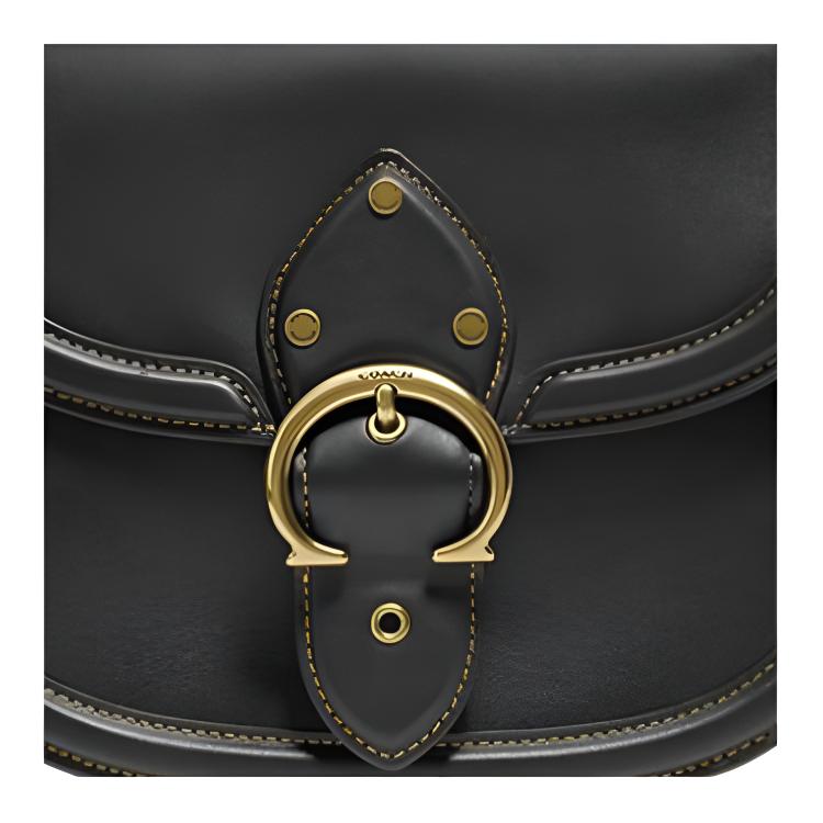 Coach Beat Saddle Vintage Flap Leather Crossbody Shoulder Bag Women Bags Black C0749-B4BK