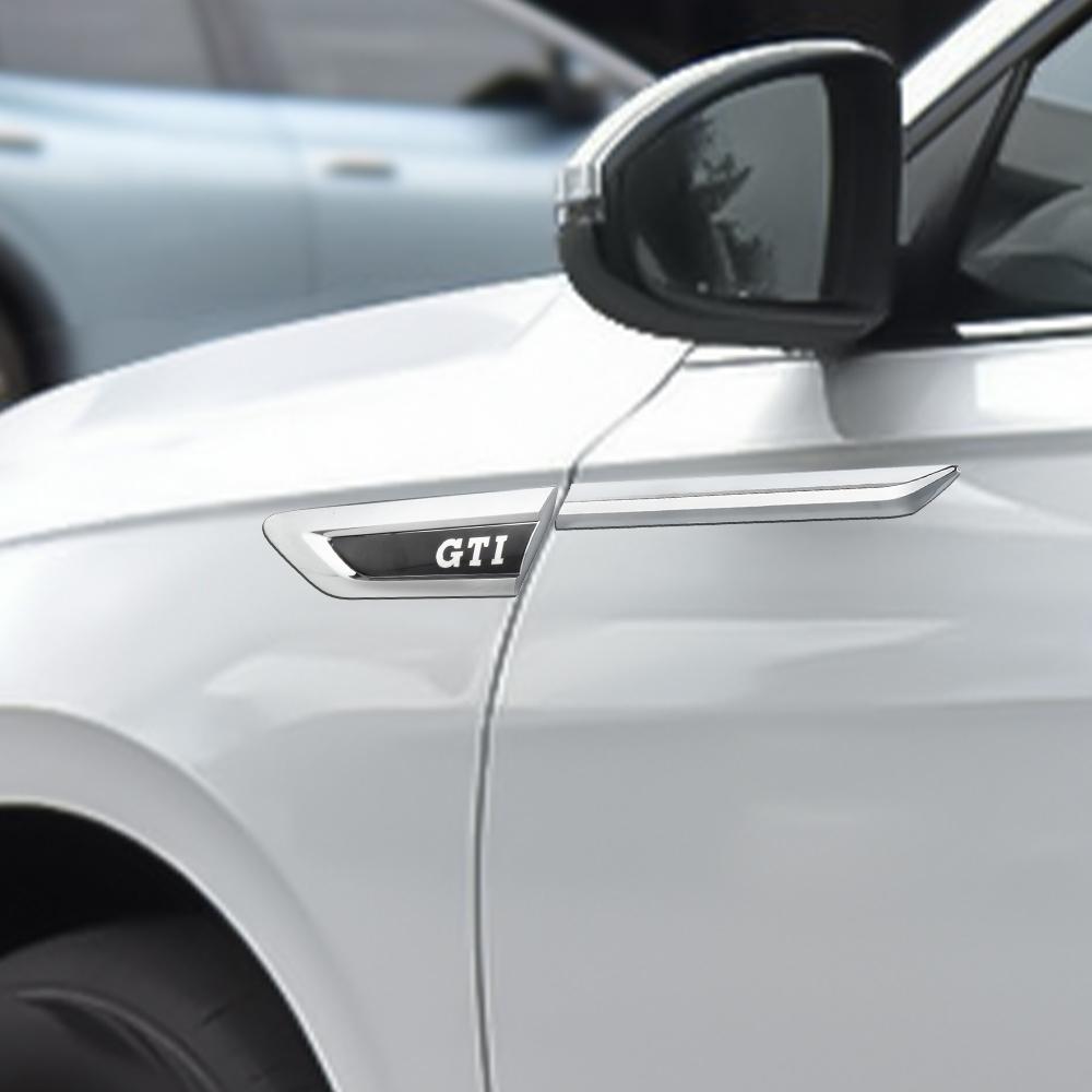 2Pcs R Line GTI 4Motion Car Logo Auto Body Fender Decoration Side Door Blade Sticker For t-iguan