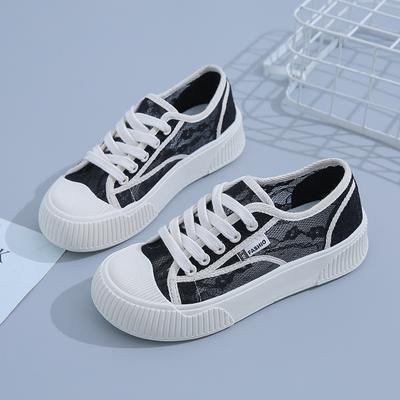 2025 летняя корейская версия универсальной интернет-знаменитости белые туфли женские ins tide повседневные кружевные туфли на платформе через сетку женские J-9902