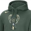 Nike NBA Milwaukee Bucks флисовый свитер свободный крой толстовка с капюшоном зеленый мужской уличный стиль DN8636-323