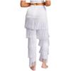 Womens Latin Dance Fringe Pants Elastic Waistband Contrast Color Tassel Trousers Cha Cha Tango Rumba