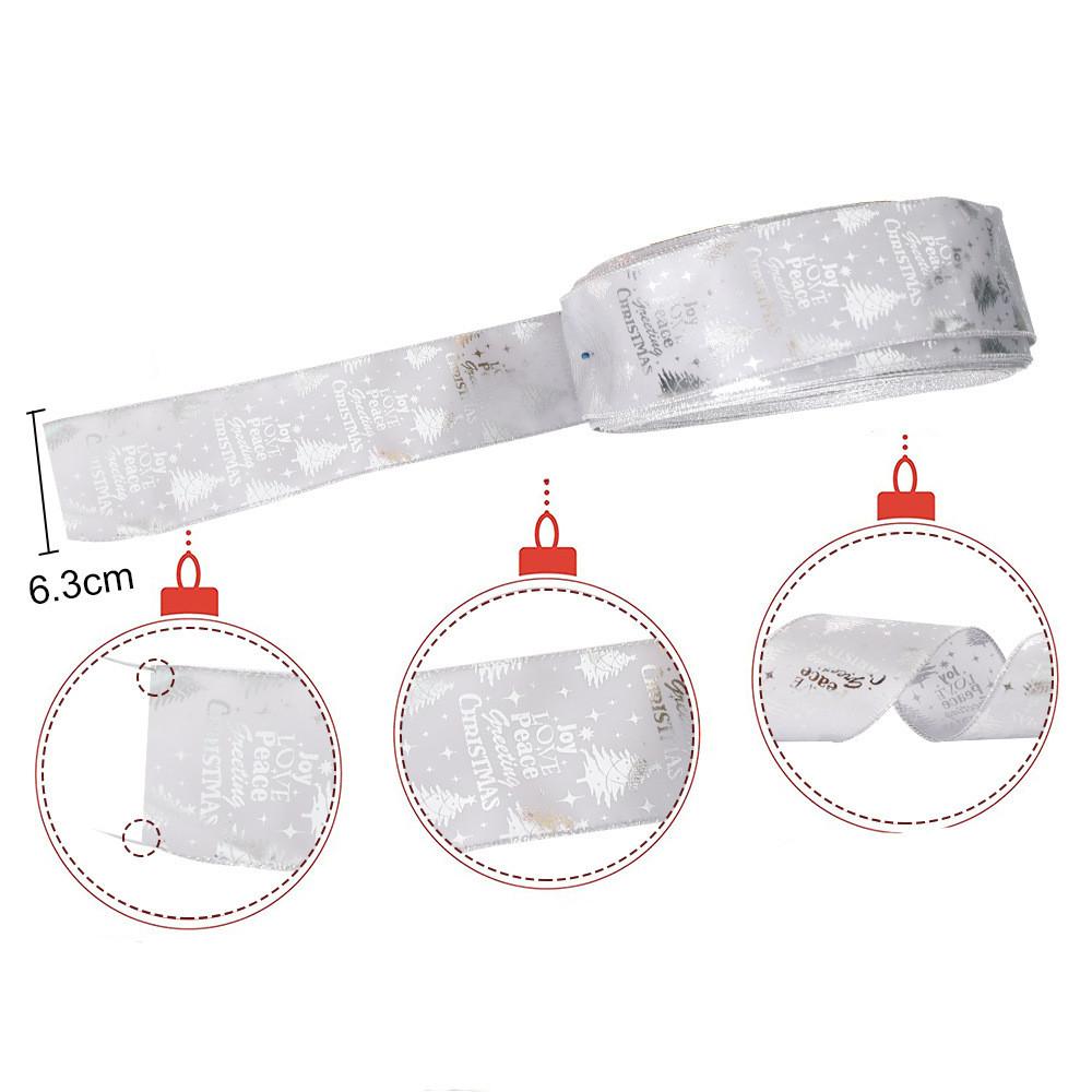 Charming 6.3cm Christmas Tree Ribbon Adornments With Colorful Letter Designs