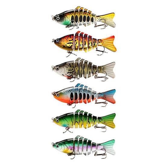 10CM/15.5G Multi-Jointed Fishing Lure with Hooks Realistic 7-Section Swimbait Bionic Hard Artificial Bait Freshwater Saltwater Fishing Accessories