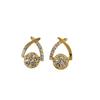Korean Cross Big CZ Crystal Stud Earring for Women Golden Temperament Design Trend Simple Cute LOVE Wedding  Zircon Girl Gift