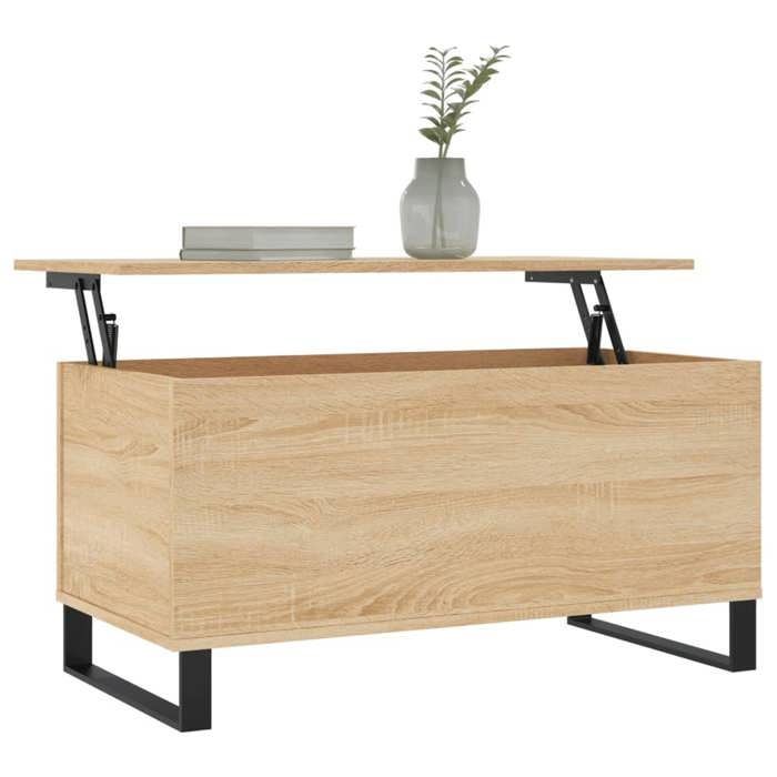 VidaXL Coffee Table Sonoma Oak 90x44.5x45 Cm Engineered Wood 830983