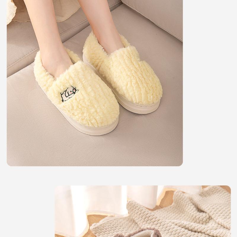 Хлопковые тапочки женские нескользящие теплые плюшевые