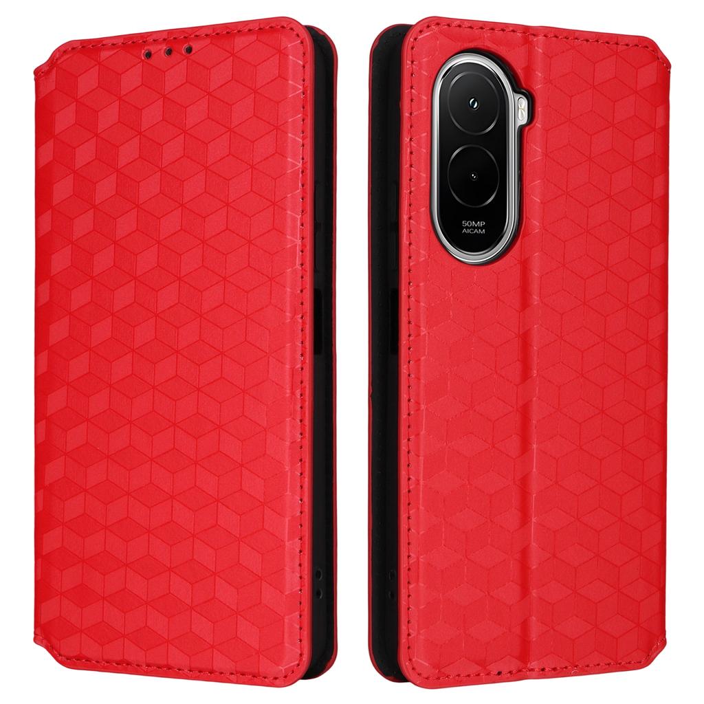 Для Xiaomi Poco M7 Plus 5G/Poco M7 4G (169 мм) Чехол-кошелек из кожи с ромбовидным тиснением, чехол для телефона