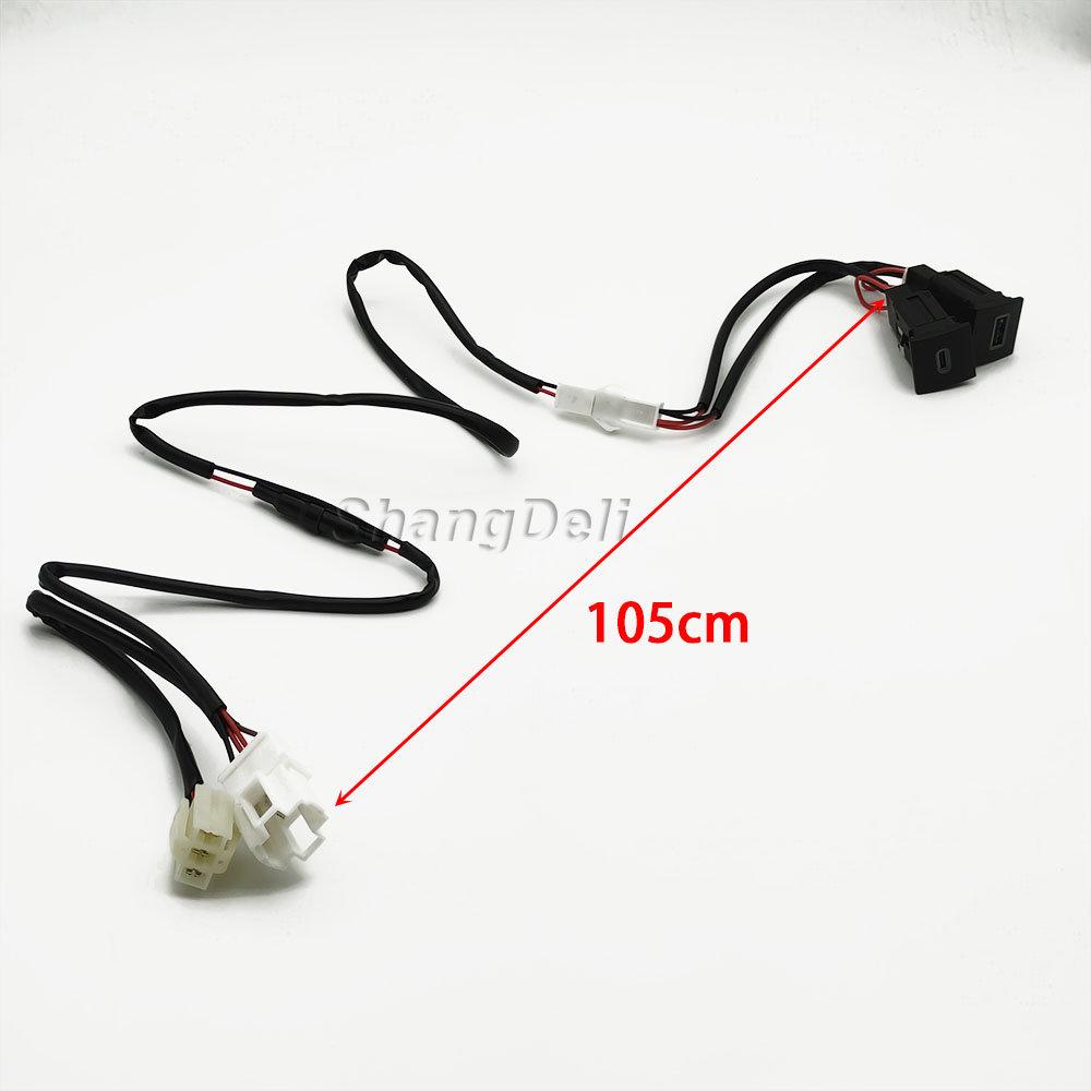 12V Red LED Car Socket Charger Dual USB PD Type C Port Phone Chargers Power Adapter For VW Golf 6 MK6 Jetta 5 MK5