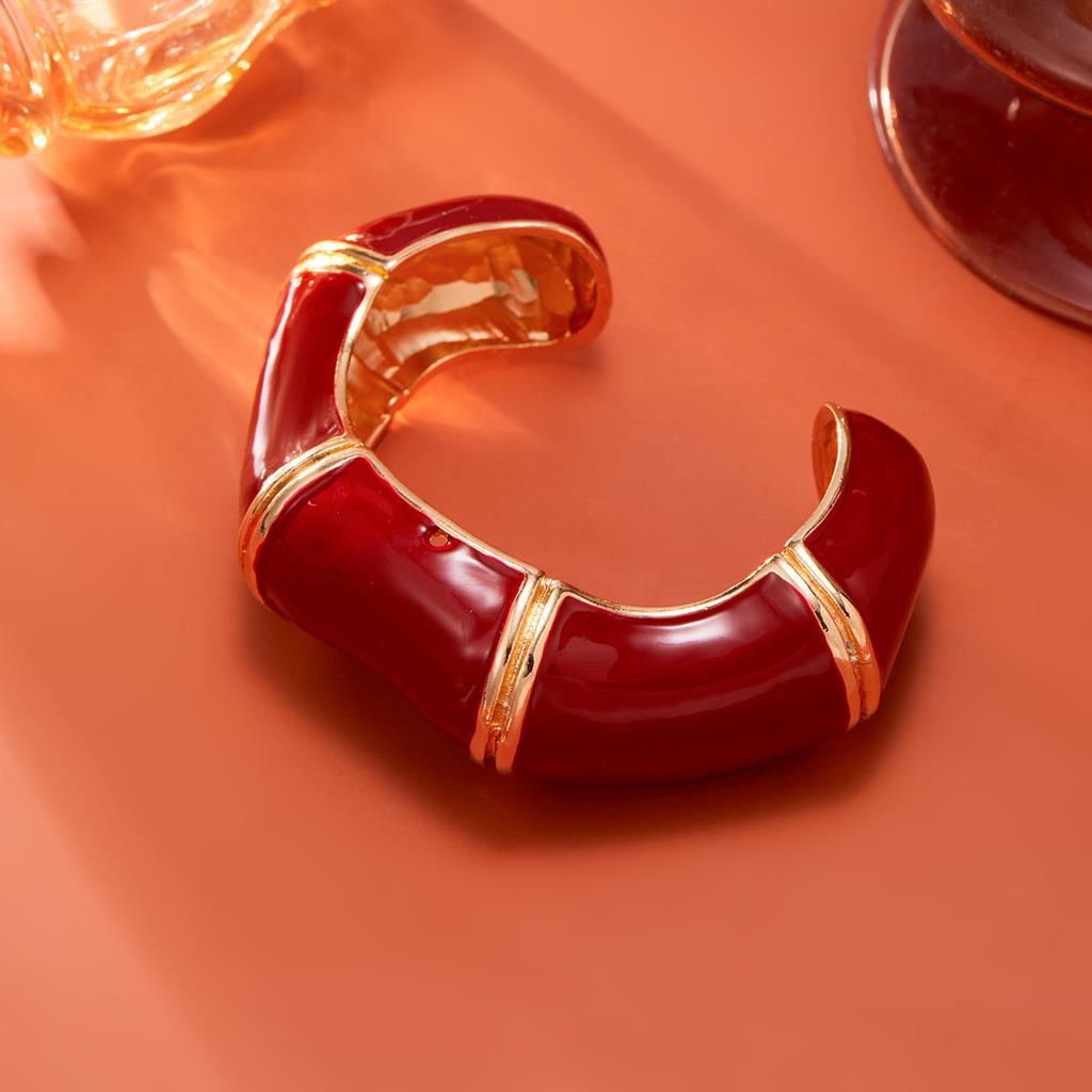 Ретро эмаль капает масло открытые массивные открытые браслеты для женщин панк нерегулярные акриловые смолы бамбуковые наборные браслеты манжеты для пары геометрические украшения для рук