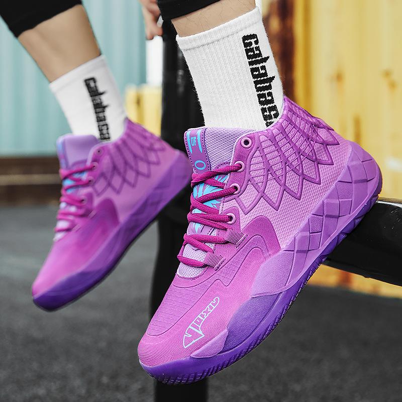 Новые баскетбольные кроссовки мужские и подростковые высокие мандариновые утки боевые ботинки на самом деле нескользящие, износостойкие, амортизирующие и с хорошим сцеплением