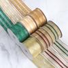 DIY Decorative Romantic and Cozy Wire Edge Cuff Christmas Ribbon Package Decoration 6.5cm Wide Red, Green and Gold Ribbon Christmas Tree Wreath Bows