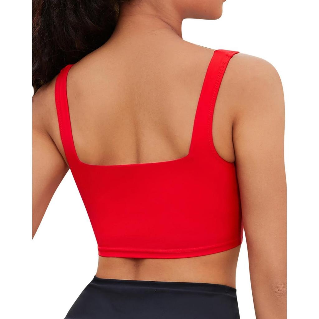 CHARMLEAKS Женский топ бикини с квадратным вырезом, быстросохнущий купальный костюм с защитой UPF 50+, только верхняя часть