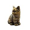 Cute Animal Figurines Retro Tea Pet Crafts Small Cat Metal Statue  Car
