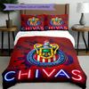 3pcs Duvet Cover Set (1*Duvet Cover + 2*Pillowcase, Without Core), Club Deportivo Guadalajara Print Bedding Set, Bedroom Decor, All‑Season, Birthday G