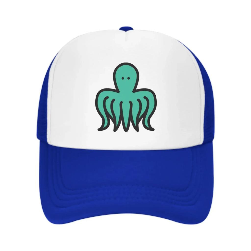 Cartoon Octopus Mesh Trucker Hats for Unisex Women Adjustable Casual Fashion Baseball Caps for Outdoor Activities