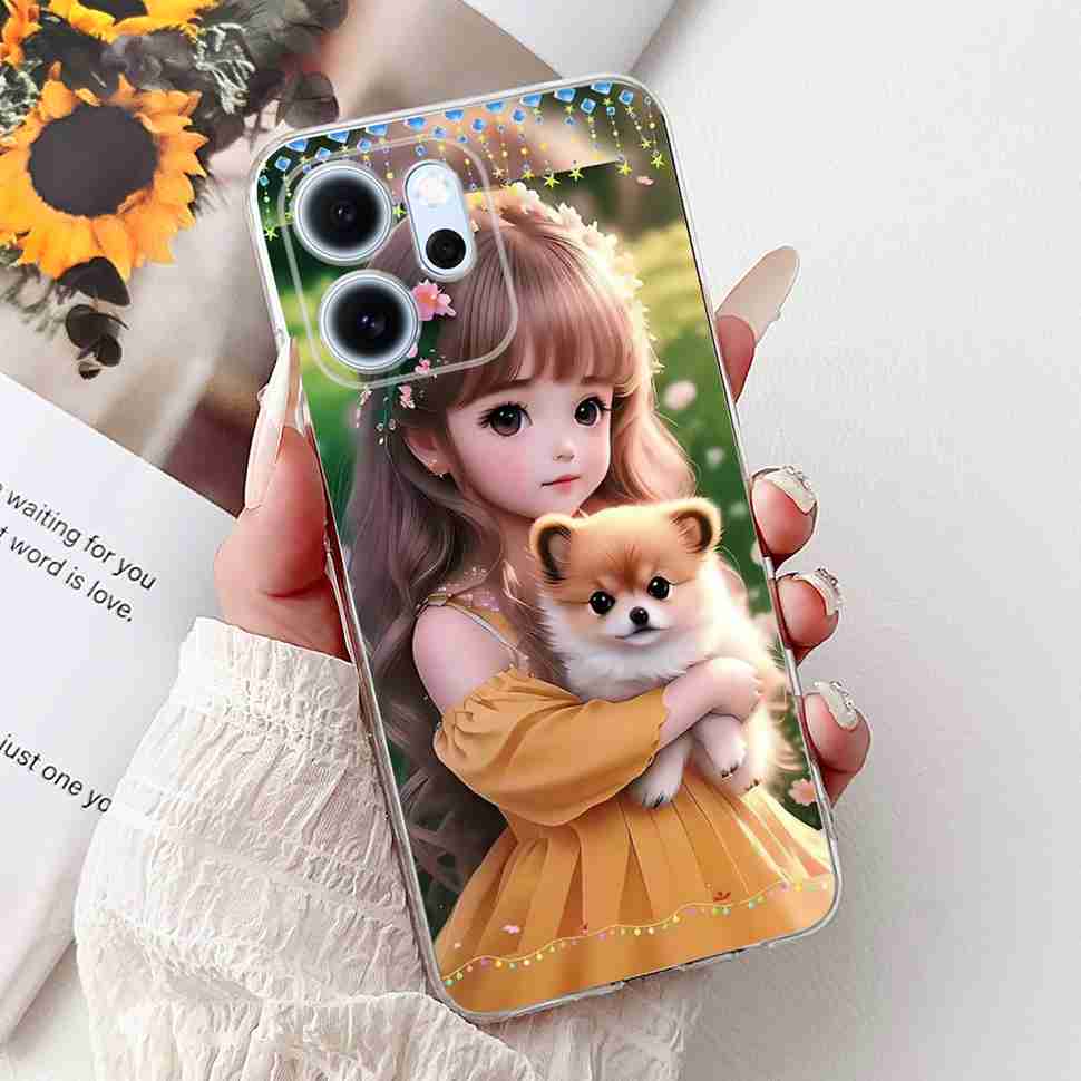 For Oppo Reno14 F 5G CPH27436.57" Case Colorful Butterfly Flowers TPU Soft Silicone Cover For Oppo Reno 14 F RENO14F Phone Cases