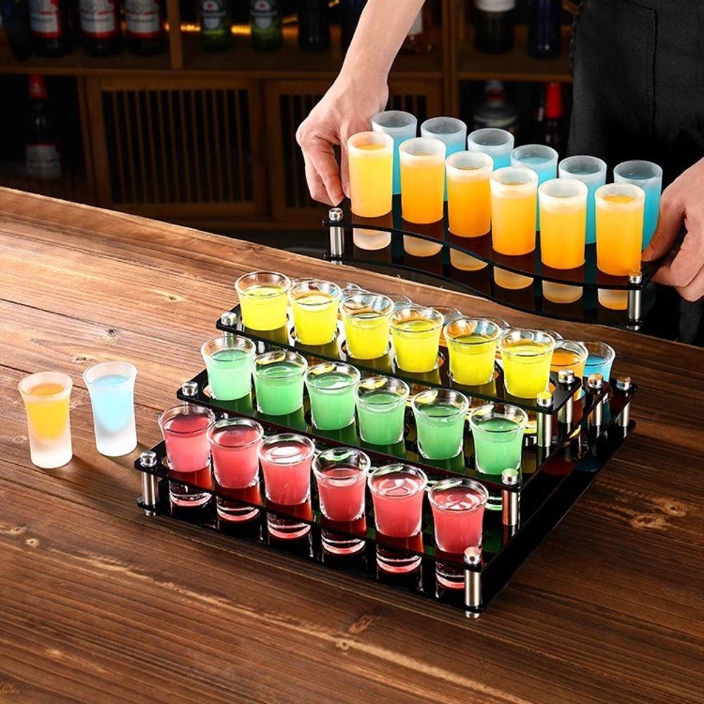 38mm Acrylic Cup Holder Round Hole Cup Serving Tray Shot Glasses Holder  Restaurant Service