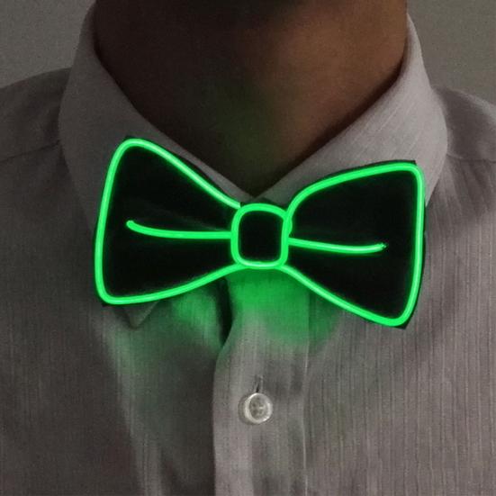Luminous Necktie Detachable Design Glowing Bow Tie Masquerade Party Halloween Cosplay Costume Accessory