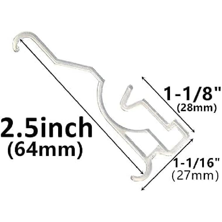 Valance Clips 12pcs 2.5" Clear Plastic Hidden Retainer Holder tallation Bracket for 2inch Horizontal Wood and Faux Wood Blinds with a 2-1/2" (64mm)