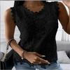 Women's Summer New Top Vest Lace Sleeveless Round Neck Versatile Shirt