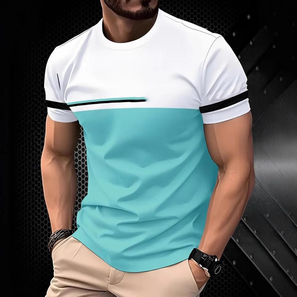 Летняя мужская простая повседневная свободная футболка модная с 3D-принтом персонализированная уличная с круглым вырезом с коротким рукавом мужская одежда
