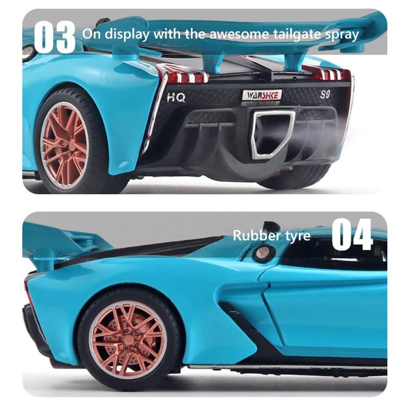 Масштаб 1/24 Hongqi S9, литая под давлением модель автомобиля, игрушечный автомобиль с откатным механизмом, звуком, светом и распылением для детей, коллекция подарков для мальчиков и девочек