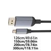 USB C to DP Adapter Cable 8K60Hz Compatible for Window System Devices 12Bit Color Depth USB C to DP Display Cable