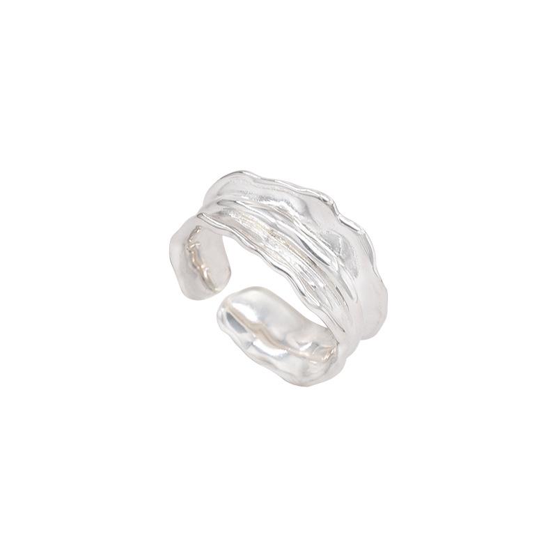 Кольцо со смайликом и открытым кружевом, посеребренное 2024 г. – простое, стильное, индивидуальное кольцо на указательный палец