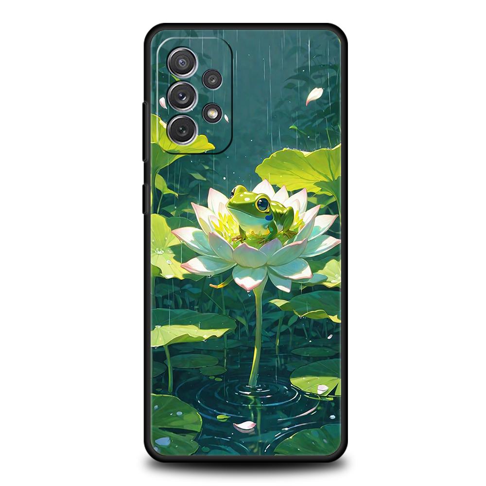 Realitic Frog Print Phone Case for Samsung Galaxy A73 A55 A53 A51 A35 A33 A32 A25 A23 A22 A15 A13 A17 A07 5G Soft TPU Shell Bags