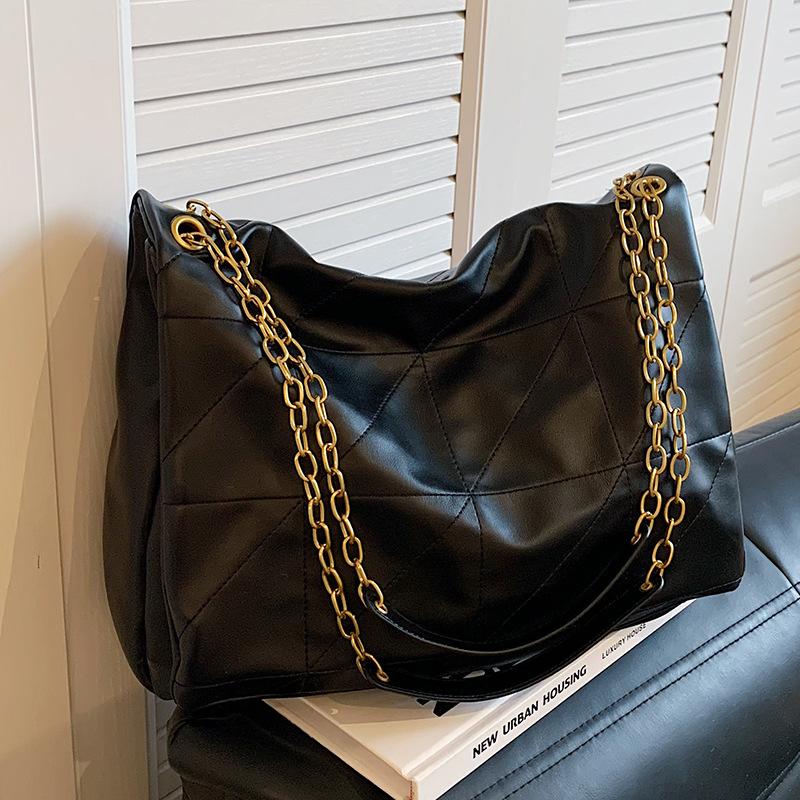 Rhombus Chain Bag Women's Large-capacity 2025 New Fashion Autumn and Winter Versatile Shoulder Messenger Bag Tote Bag