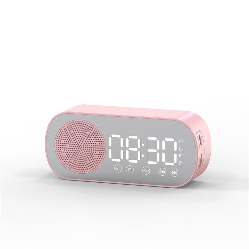 Led Mirror Alarm Clock Wireless Bluetooth-compatible 5.0 Hi-fi Speaker Subwoofer Portable Audio