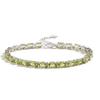 Luxury Stunning Tennis Silver Bracelet for Lady Natural Peridot August Birthstone Fashion Jewelry Engagement Party Gift