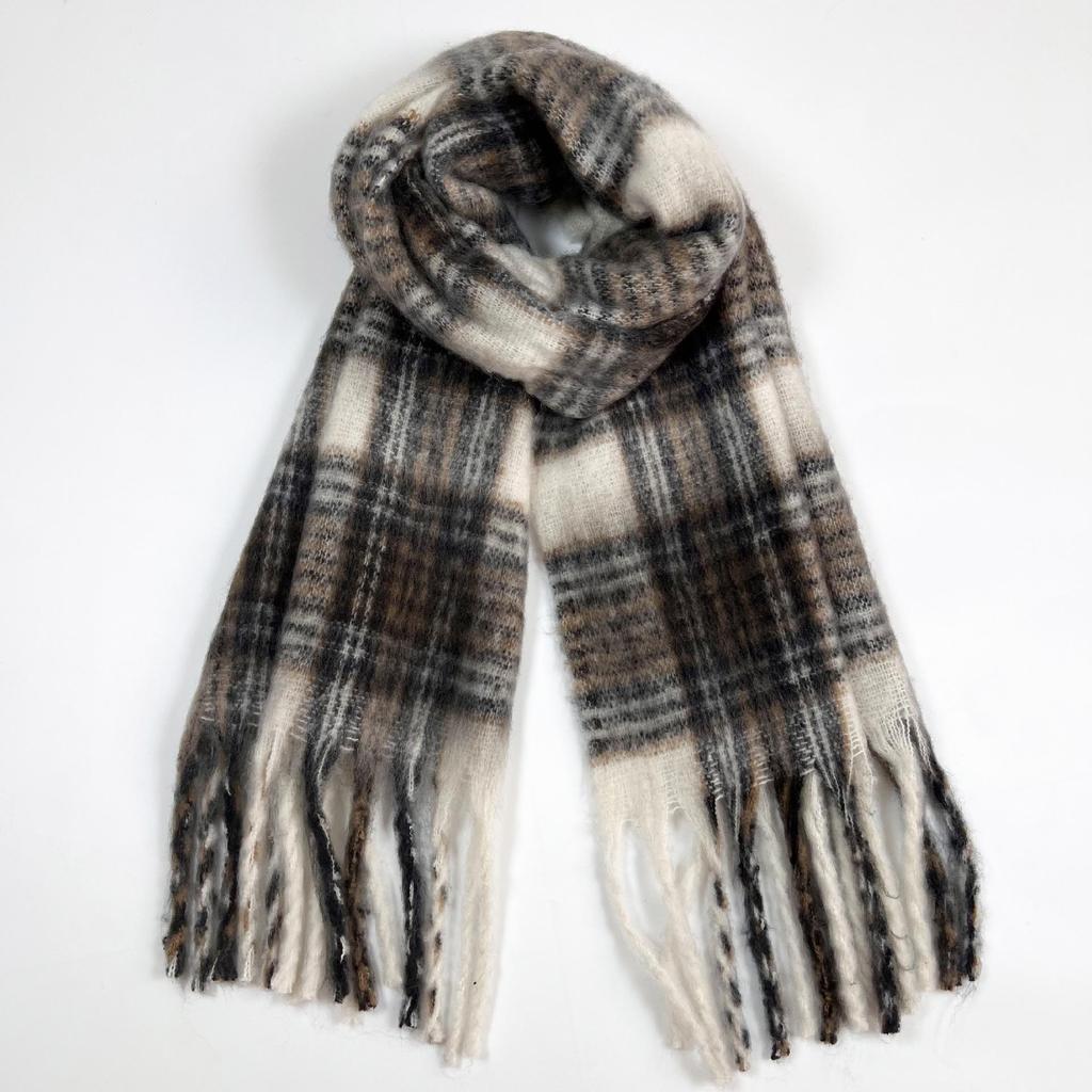 Women's Korean Plaid Mohair Scarf - Warm, Fashionable, Versatile Winter Neck Warmer