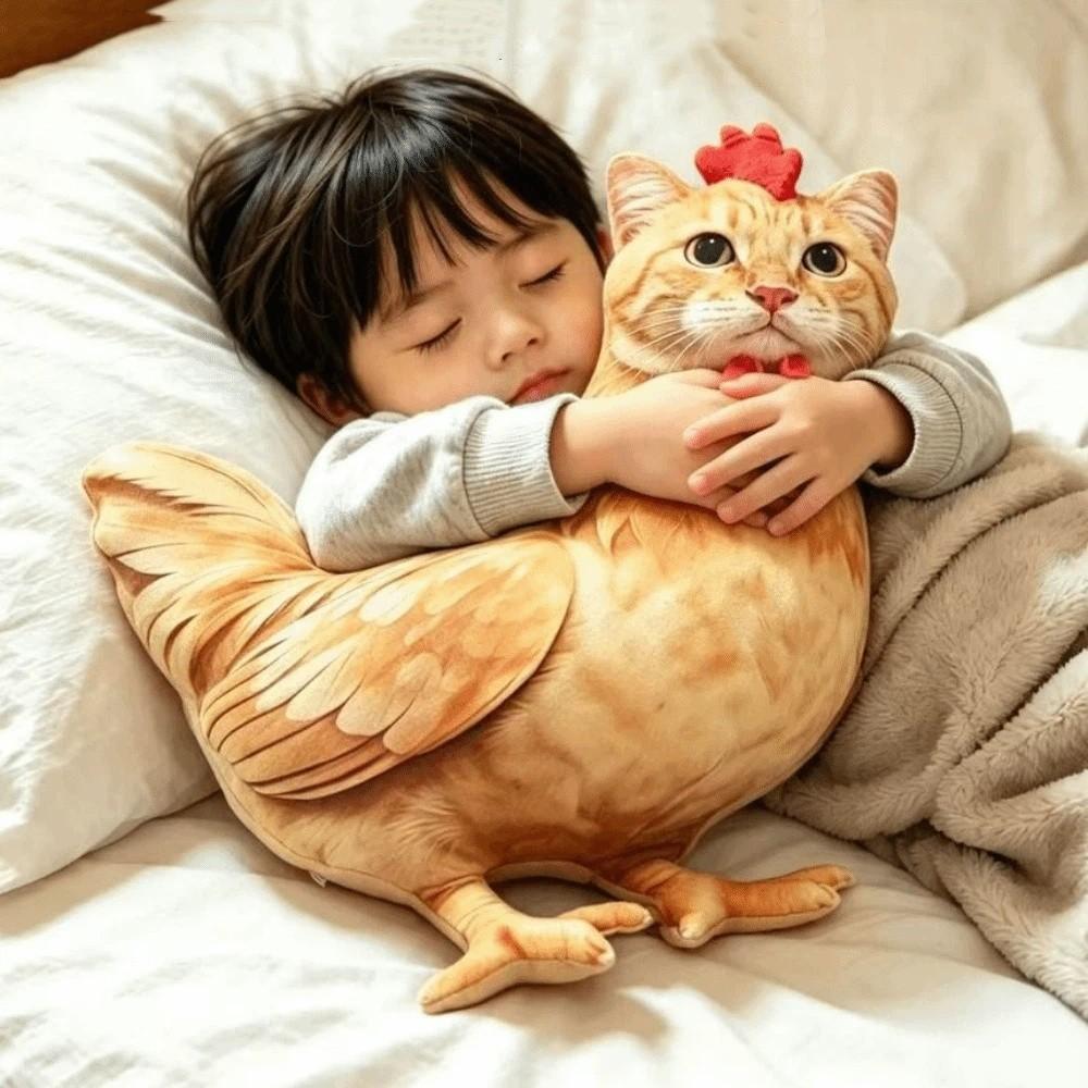 PP Cotton Filled Rooster Cat Plush Toys Realistic Looking Rooster Hen Plush Pendant Birthday Gift