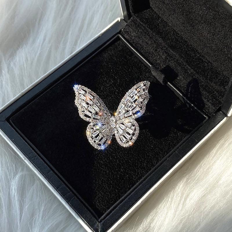 Trendy Non-Fading Hollow Butterfly Ring - Exaggerated Fashion Hand Jewelry