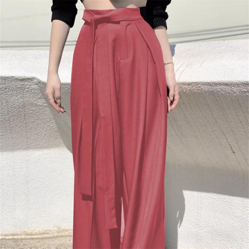 Женские брюки в стиле вестерн с драпировкой, осенние, широкие штанины, создающие уникальный повседневный образ для поездок на работу, женские брюки