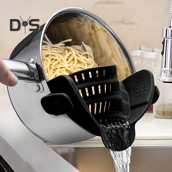 Силиконовый зажим на кастрюле, сито, защита от проливания, корзина для слива, универсальный пищевой дуршлаг для пасты, фруктов, овощей, кухни, ресторана, пикника