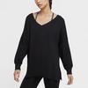 Nike Йога однотонный V-образный вырез пуловер длинный рукав футболка женские топы черный CU5491-010