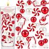 1 Set Christmas Beads Xmas Theme Decorative Anti-fading Happy Holiday Party DIY Floating Candle Faux Pearl for Gift