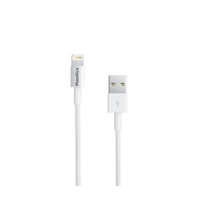 White USB Charger Cable for iPhone 11 / 11 PRO / 11 PRO MAX - Charger Cable Measures 1 Meter [Phonillico®]