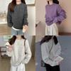 Lazy Style Knit Sweater For Women With Solid Color Design For Autumn Chill