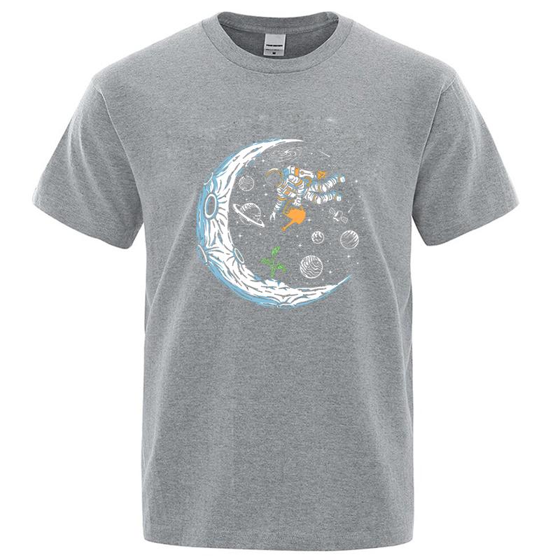 Summer Mens Tshirt 100 Cotton Casual Funny Astronaut Design Print Loose Oneck T Shirt for Men Short Sleeve Male Tshirt Tees