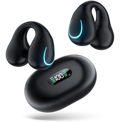 Беспроводные наушники-манжеты первого типа OWS Erssimo Bluetooth с костной проводимостью, которые не блокируют утечку звука через открытое ухо, цифровой светодиодный индикатор быстро