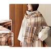 Женские зимние теплые осенние шарфы-накидки Женские пледы Клетчатые шарфы Толстые большие шали