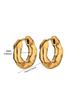 Структурированные серьги-кольца для женщин из нержавеющей стали с золотым покрытием, серьги-хагги в виде круга, свадебные, минималистичные, модные, ювелирные украшения для ушей
